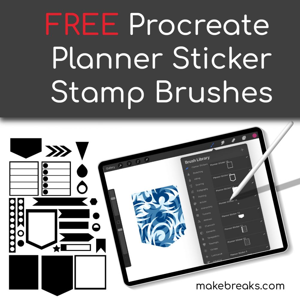 Free Procreate Stamp Brush – Planner Stickers