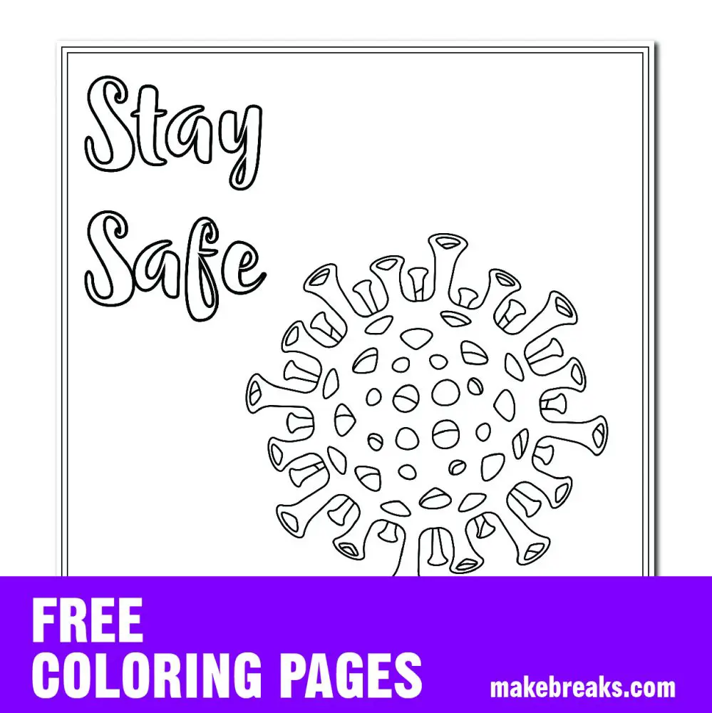 Free Stay Safe Virus Awareness Coloring Page