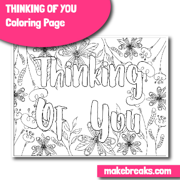 Free Printable Thinking Of You Coloring Pages