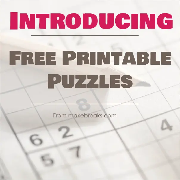 Introducing Free Printable Puzzles – Stay At Home Activities