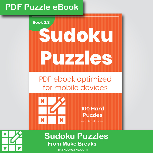 Free 100 Hard Sudoku Puzzle eBook 2.3