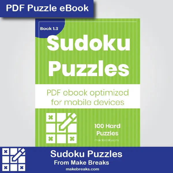 Free 100 Hard Sudoku Puzzle eBook 1.3