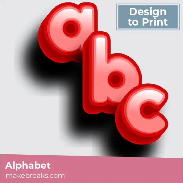 Red Fridge Magnet Style Printable Alphabet (Lower Case)