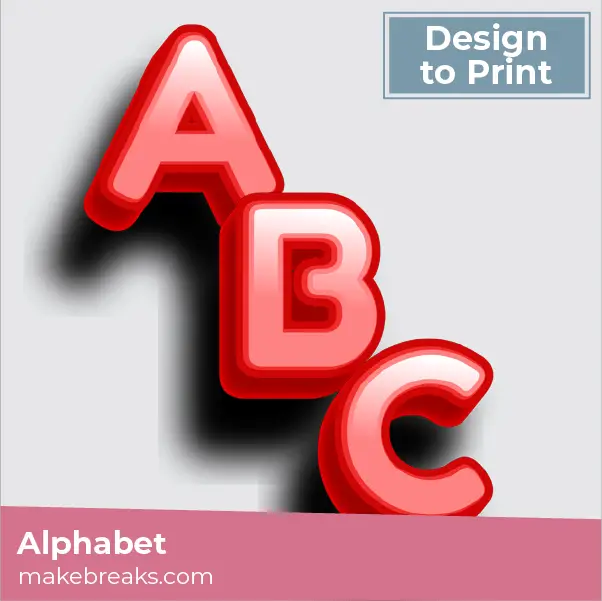 Red Fridge Magnet Style Printable Alphabet (Upper Case)