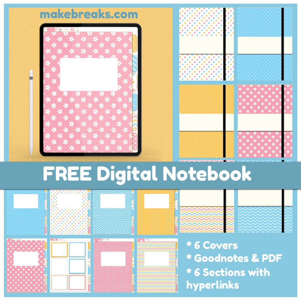 Spring Pastel Colors Free Digital Notebook for Goodnotes & Other PDF Readers