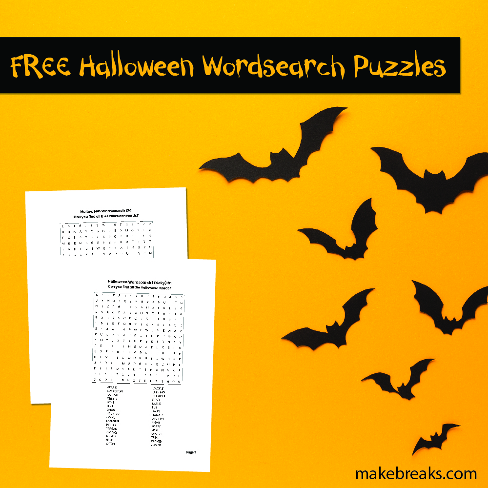 8 Halloween Wordsearch Puzzles