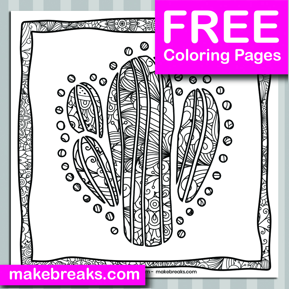 Free Cactus (12) Coloring Page