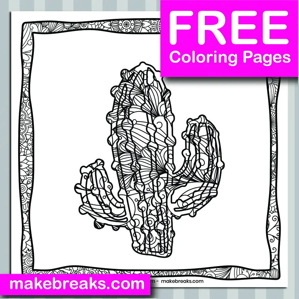 Free Cactus (16) Coloring Page