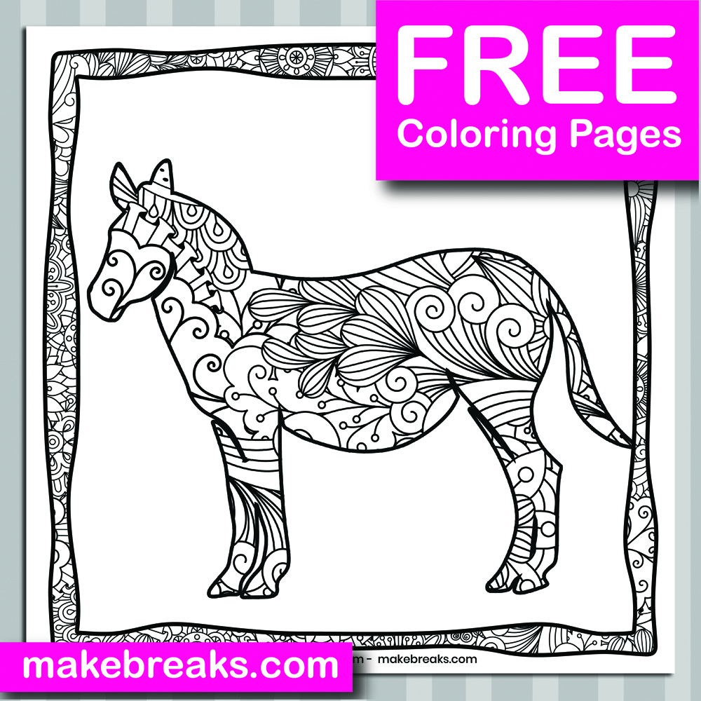 Free Horse Animal Coloring Page