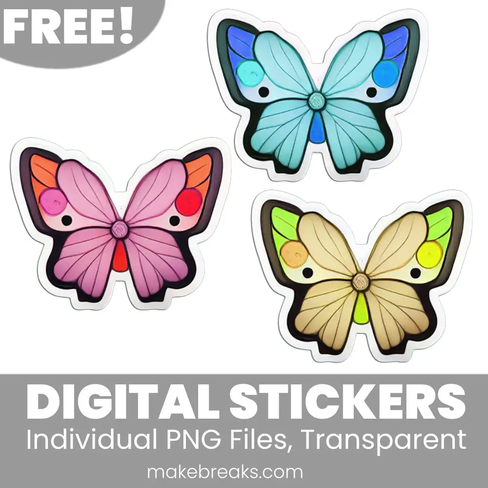 Free Butterfly Digital Planner Stickers – PNG Files