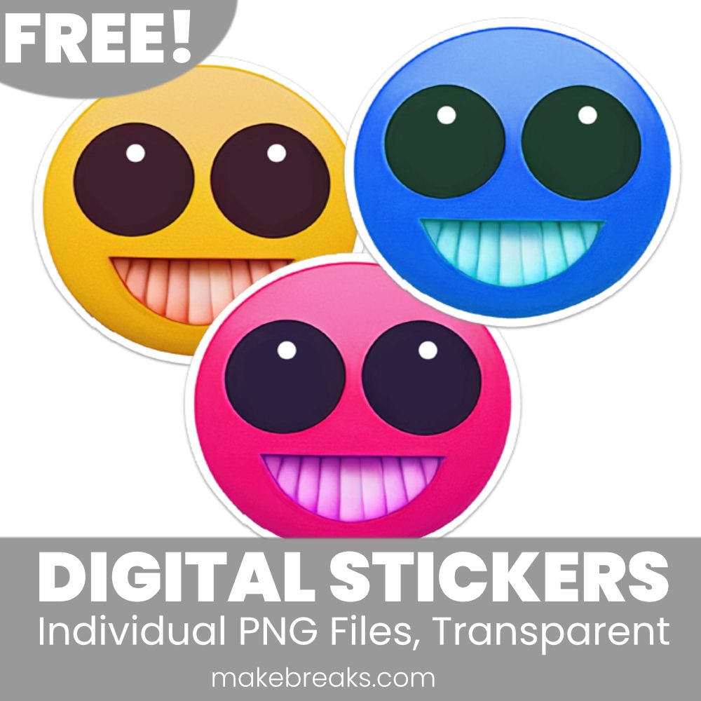 Free Colorful Happy Emoji Digital Planner Stickers – PNG Files