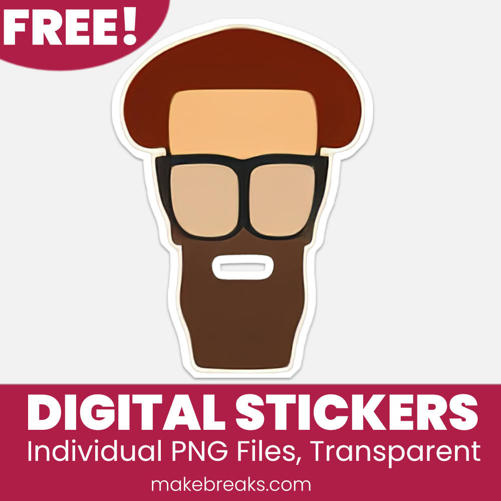 Free Hipster Man Digital Planner Stickers – PNG Files