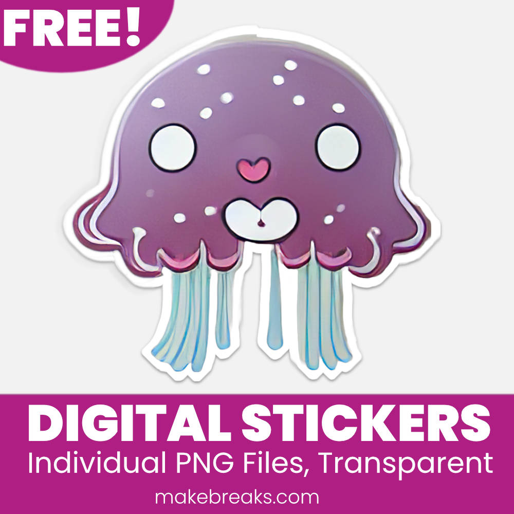 Free Jelly Fish Digital Planner Stickers – PNG Files