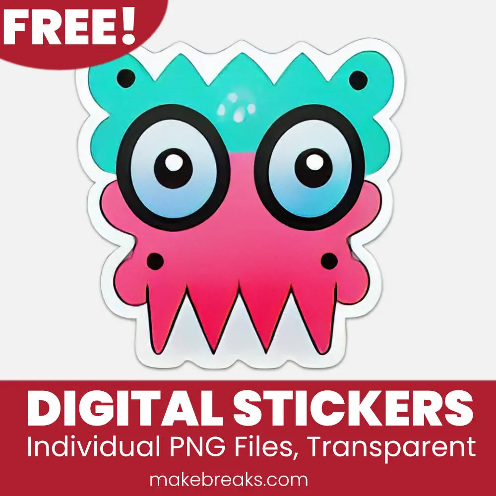Free Monster Digital Planner Stickers – PNG Files
