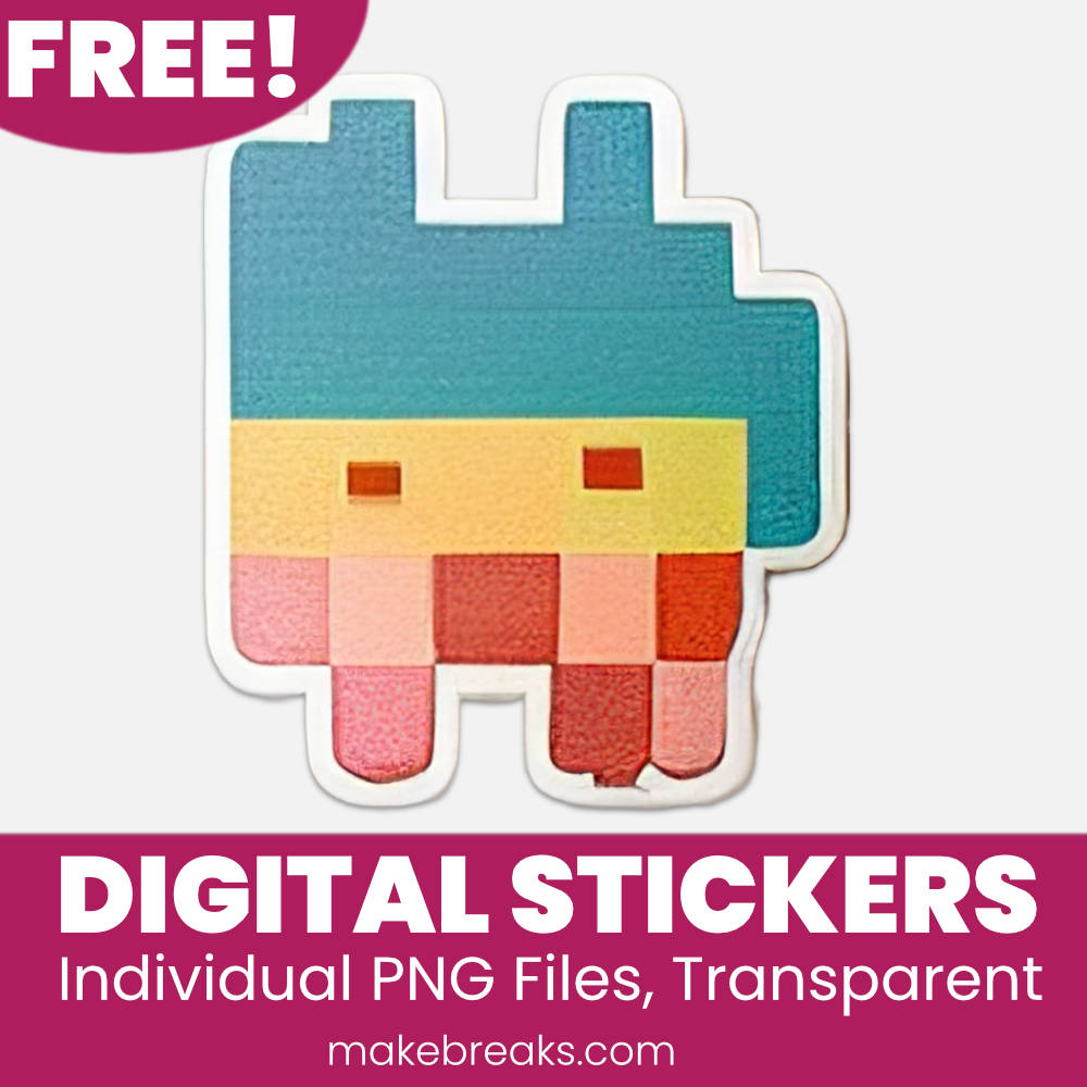 Free Pixel Cloud Digital Planner Stickers – PNG Files