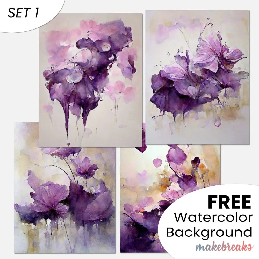 Mauve Watercolor Swashes & Splashes Abstract Pattern Background Download SET 1