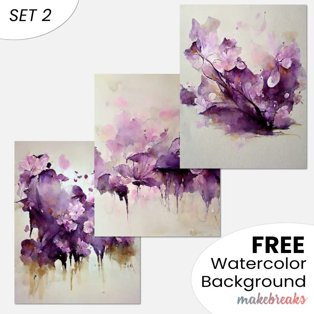 Mauve Watercolor Swashes & Splashes Abstract Pattern Background Download SET 2