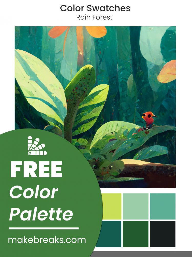 Rain Forest – Free Green and Yellow Color Swatches for Procreate