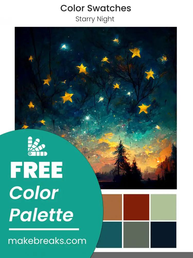 Starry Night – Free Blue & Brown Color Swatches for Procreate
