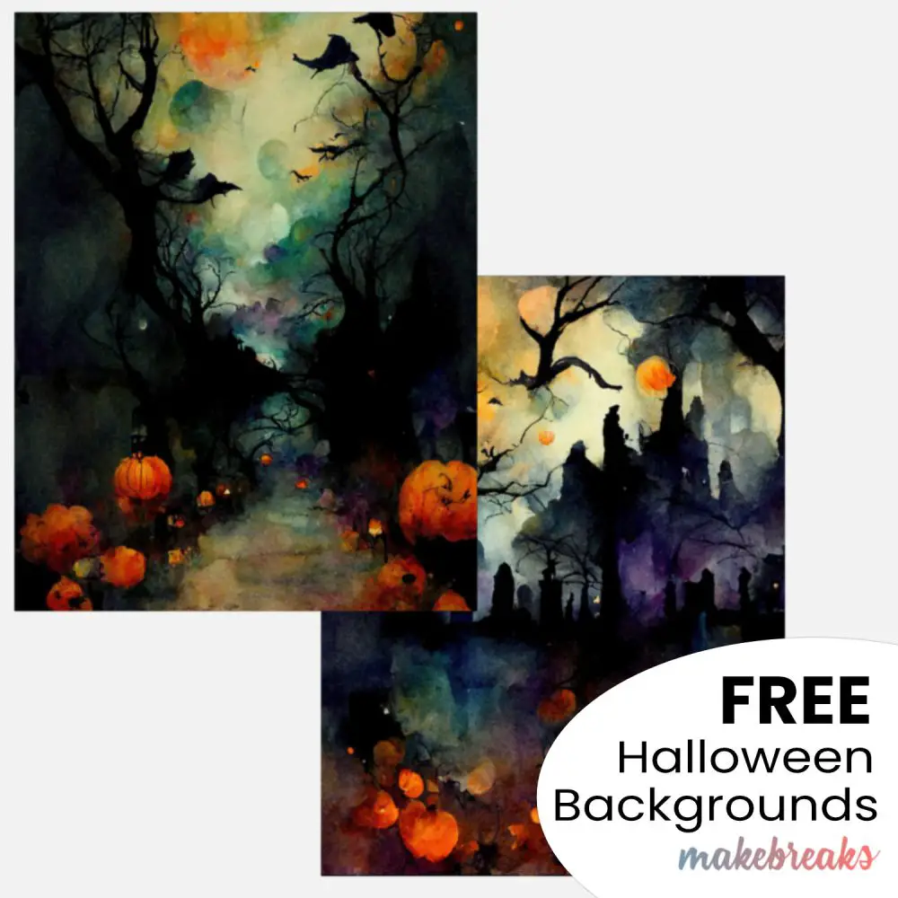 Free Halloween Watercolor Digital Backgrounds