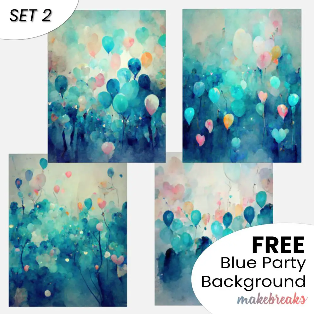 Blue Party Pattern Digital Backgrounds – Set 2