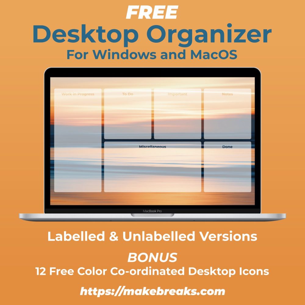 Free Stylish Desktop Wallpaper Organizer – Abstract Sunset