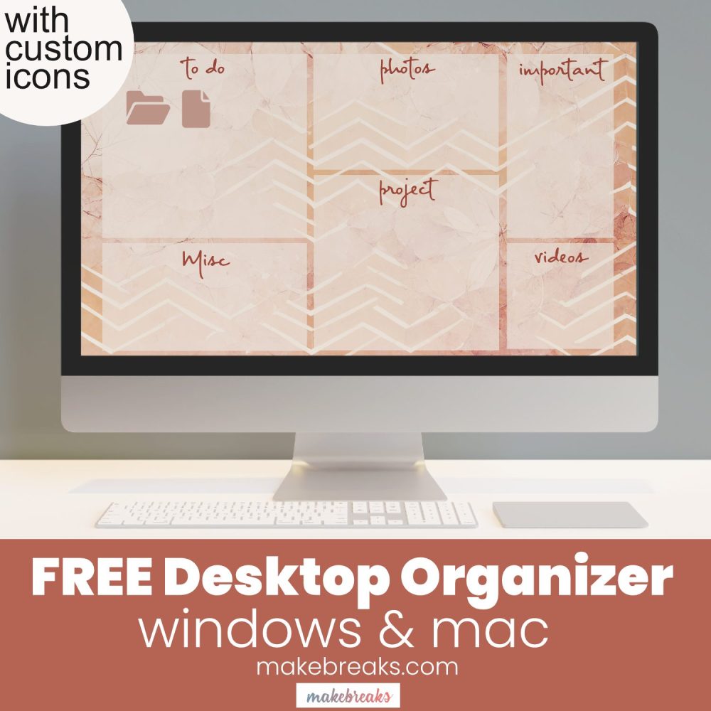 Free Aesthetic Desktop Wallpaper Organizer – Boho Peach