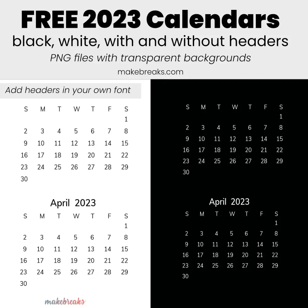 Free 2023 Calendar for Digital Planners and Desktop Organizers