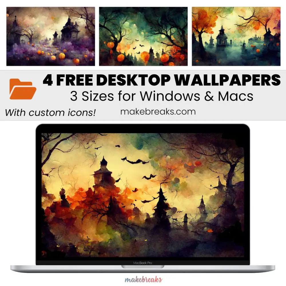 Halloween Themed Wallpaper - Free Aesthetic Desktop Organizers with ...