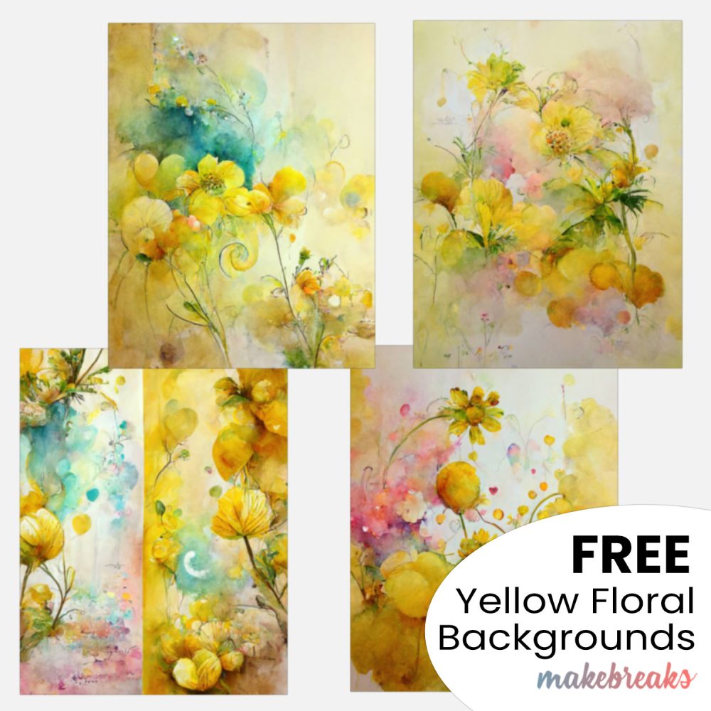 Yellow Party Pattern Digital Backgrounds