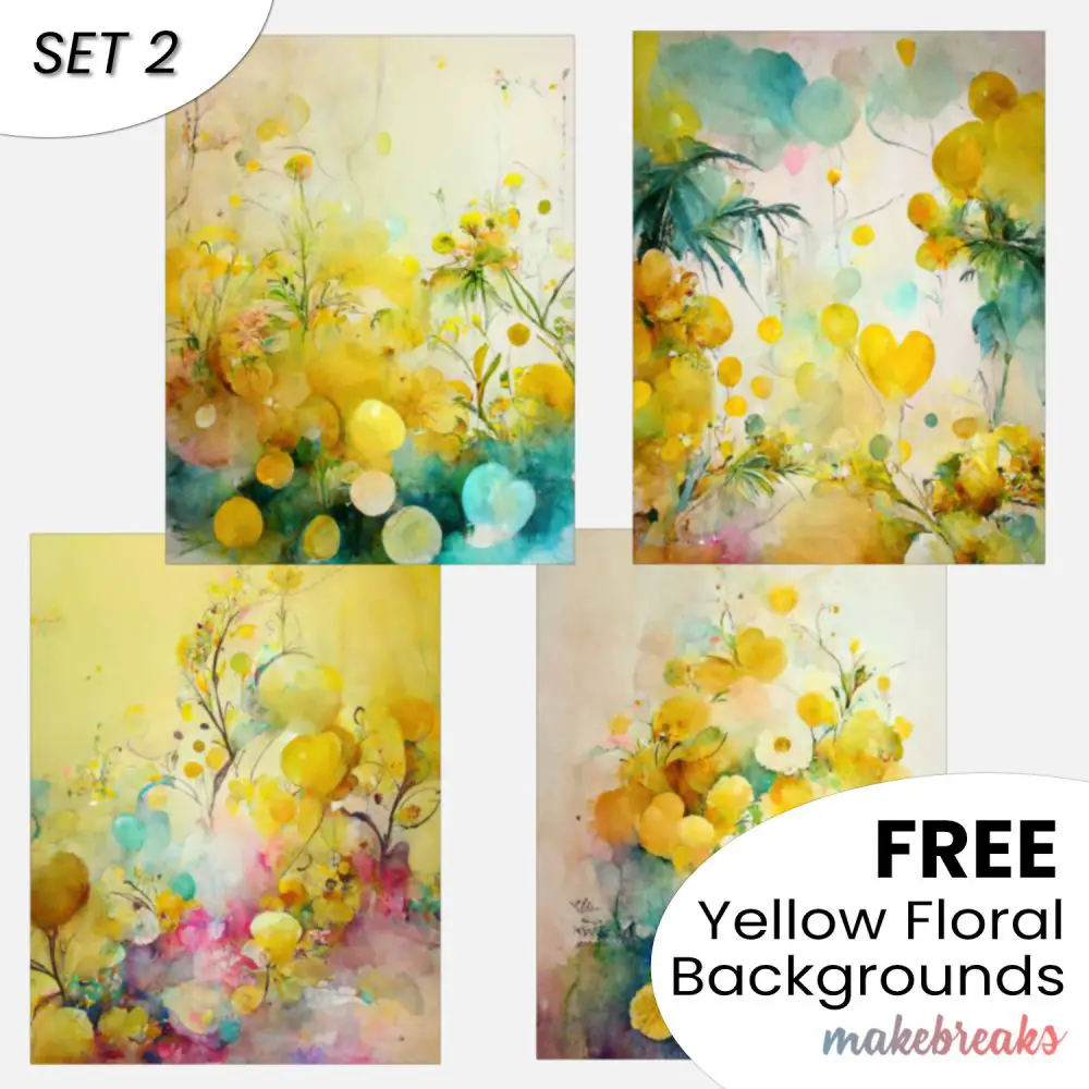Yellow Party Pattern Digital Backgrounds Set 2