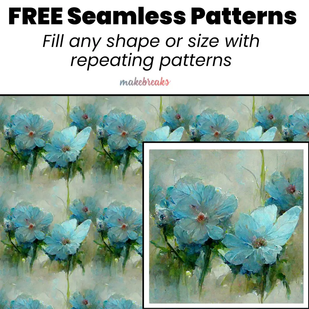 Turquoise Flowers Seamless Pattern Tile Set 2