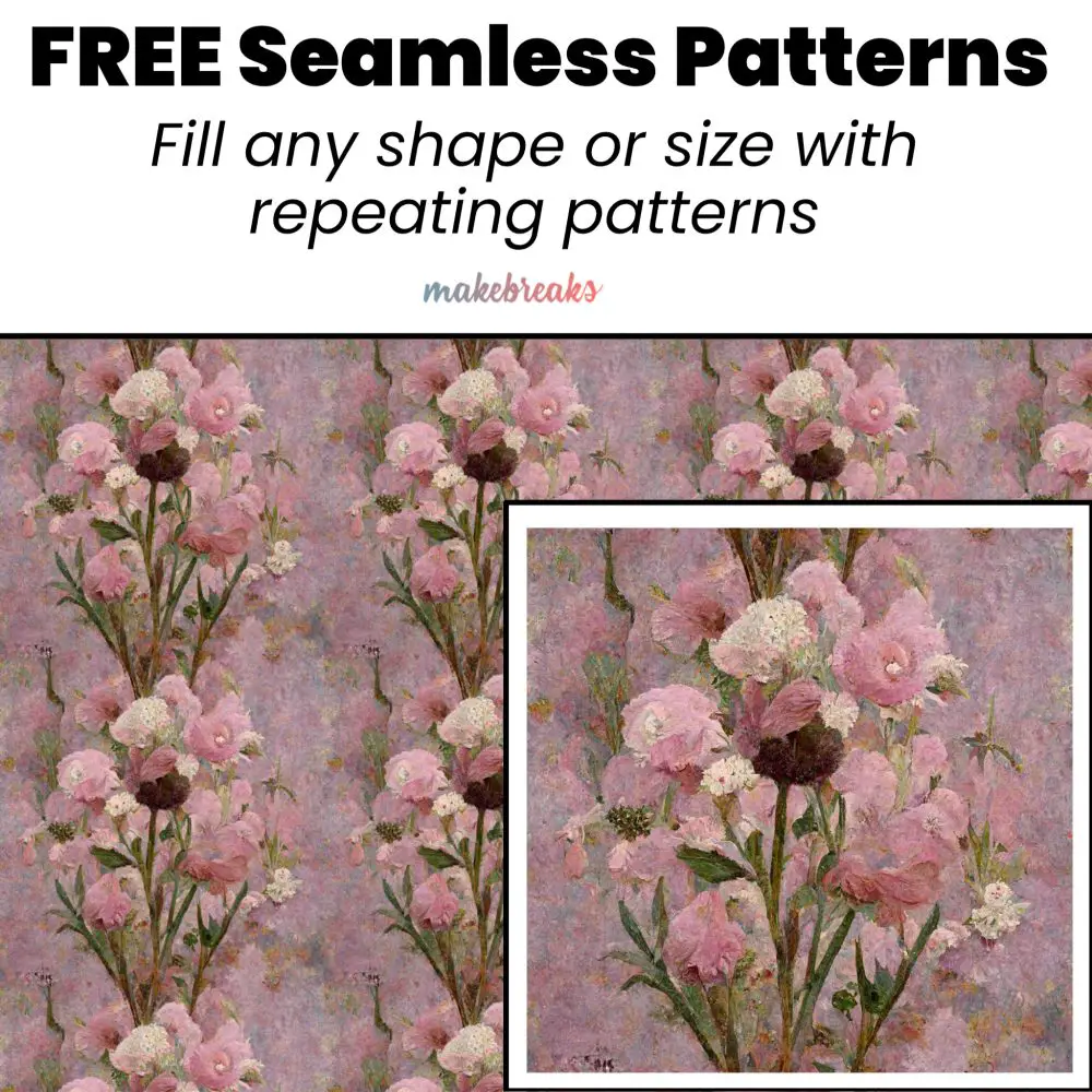Shabby Chic Pink Delicate Flower Seamless Pattern Tile 4