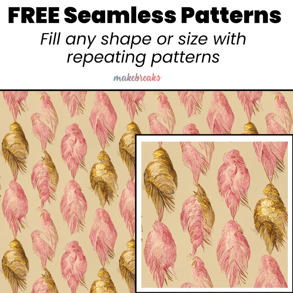 Blush Pink and Gold Feathers Seamless Pattern Tile