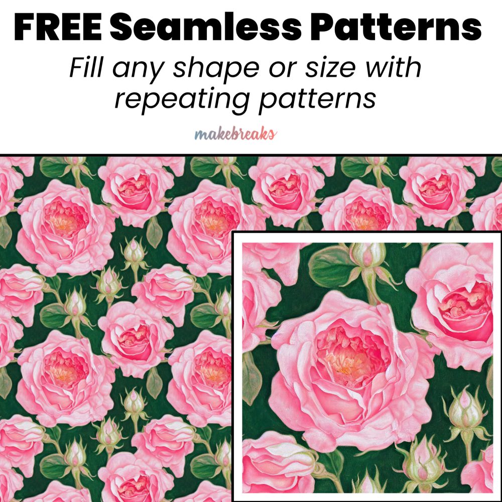 Pink Rose Flowers Seamless Pattern Tile