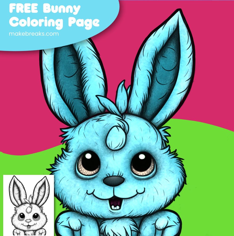 FREE Bunny Digital Coloring Page