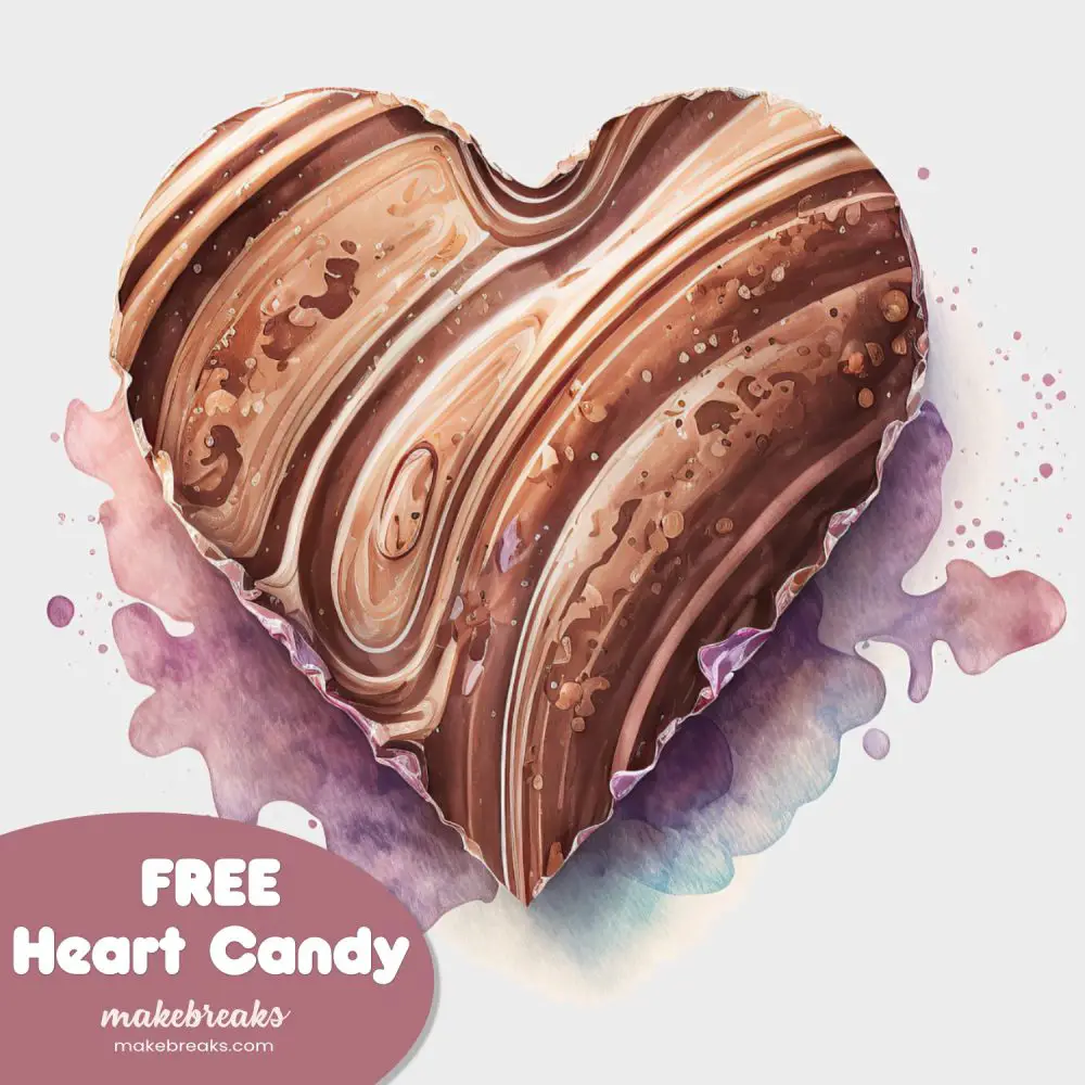 Free Printable Heart Shape Candy Illustration