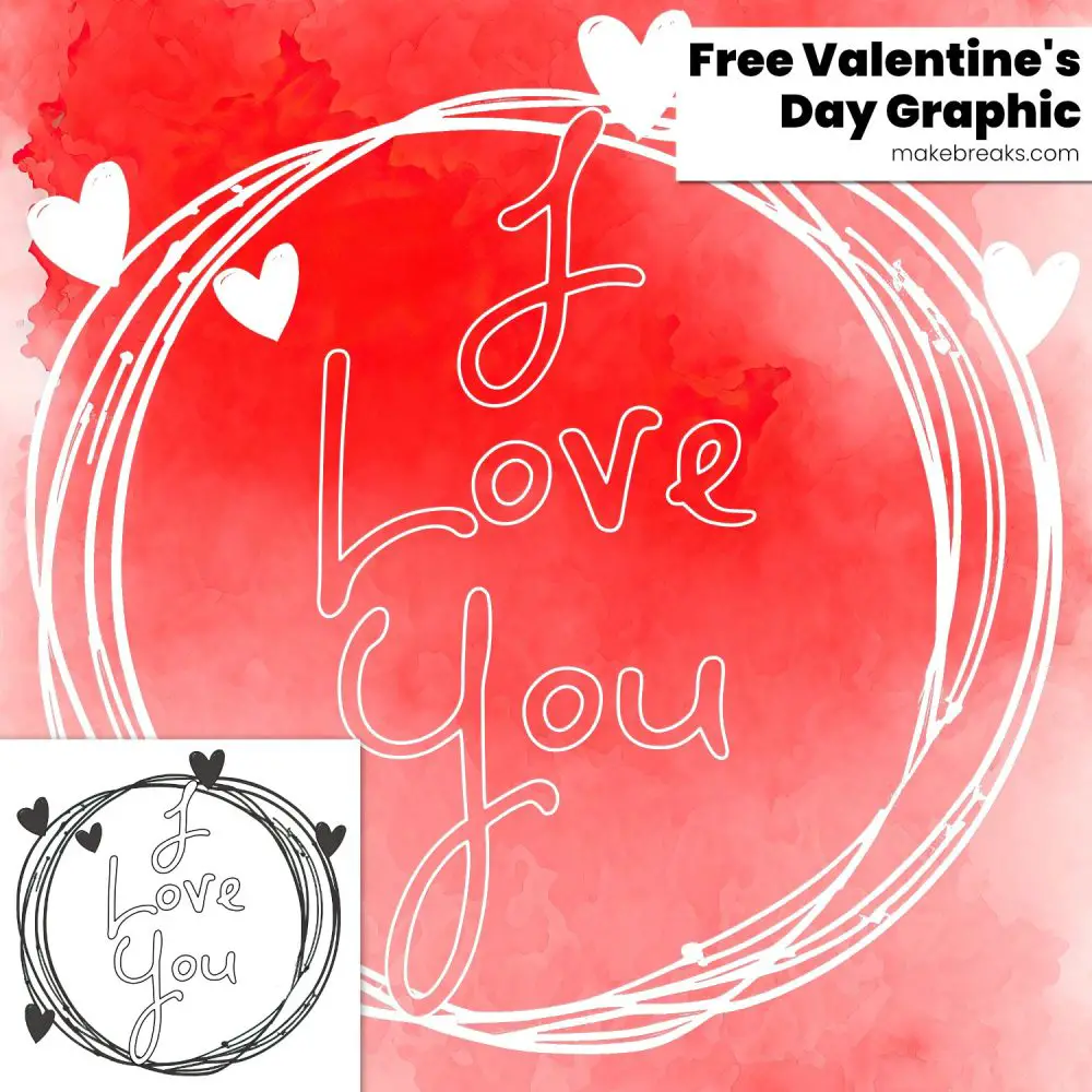 Free Printable ‘I Love You’ Heart Frame