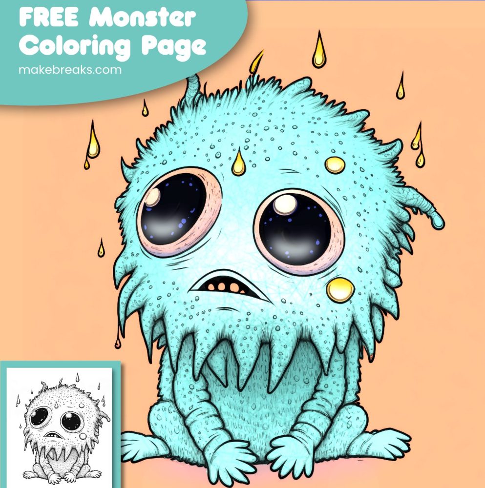 FREE Monster Weekly Coloring Page – Week 4