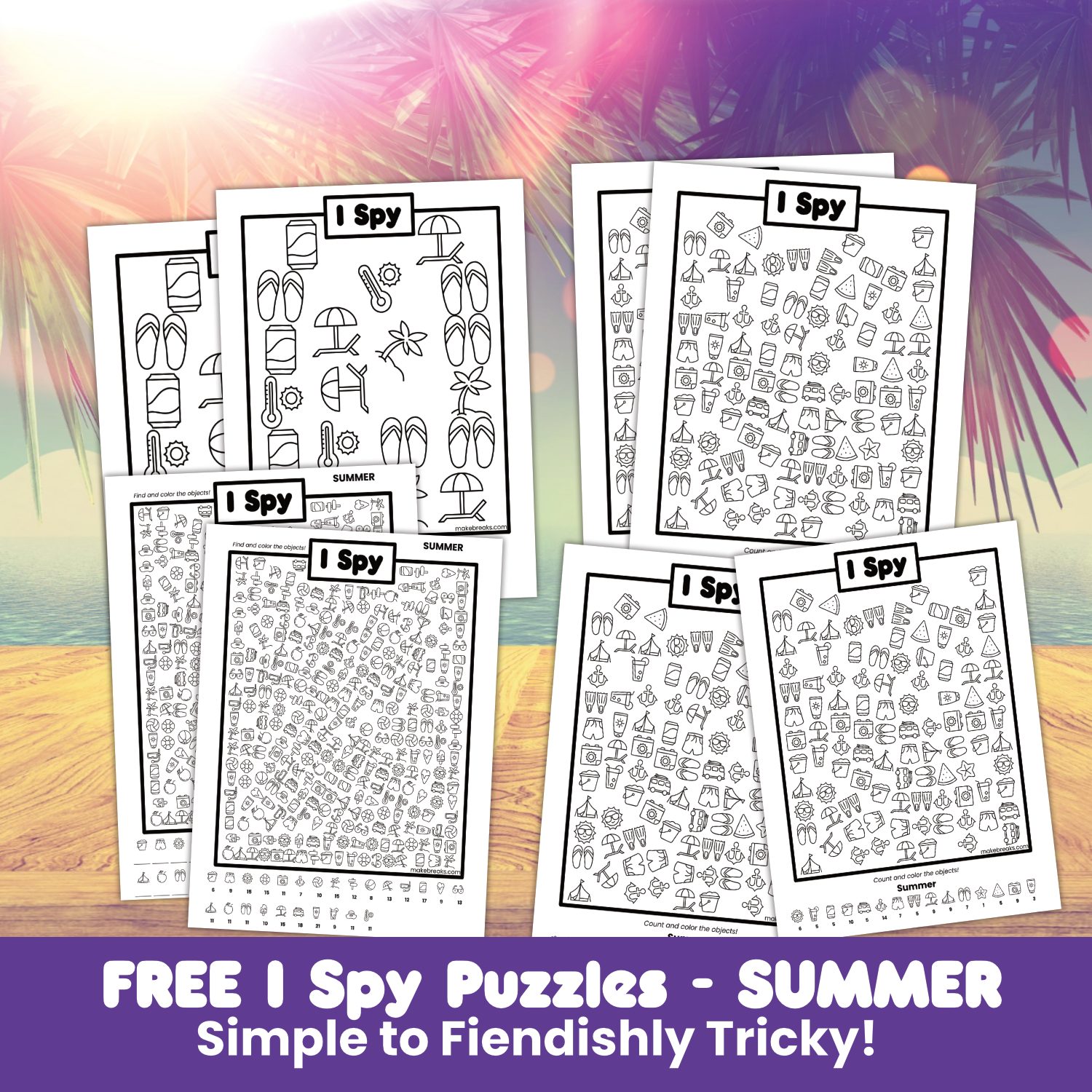 Free Summer Printable I Spy Puzzle Games - Make Breaks