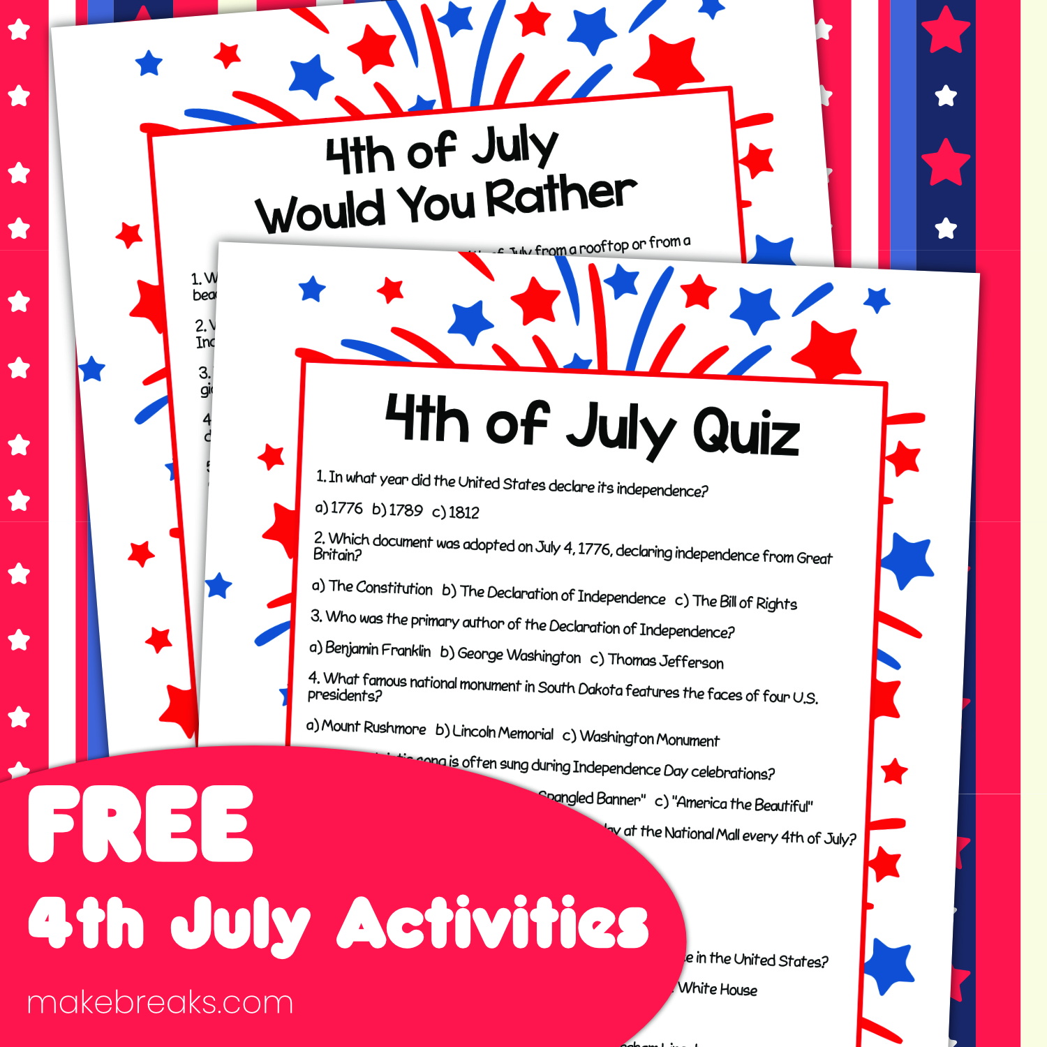 Free Printable 4th July Activities Make Breaks Free Printable 4th July Activities Make Breaks