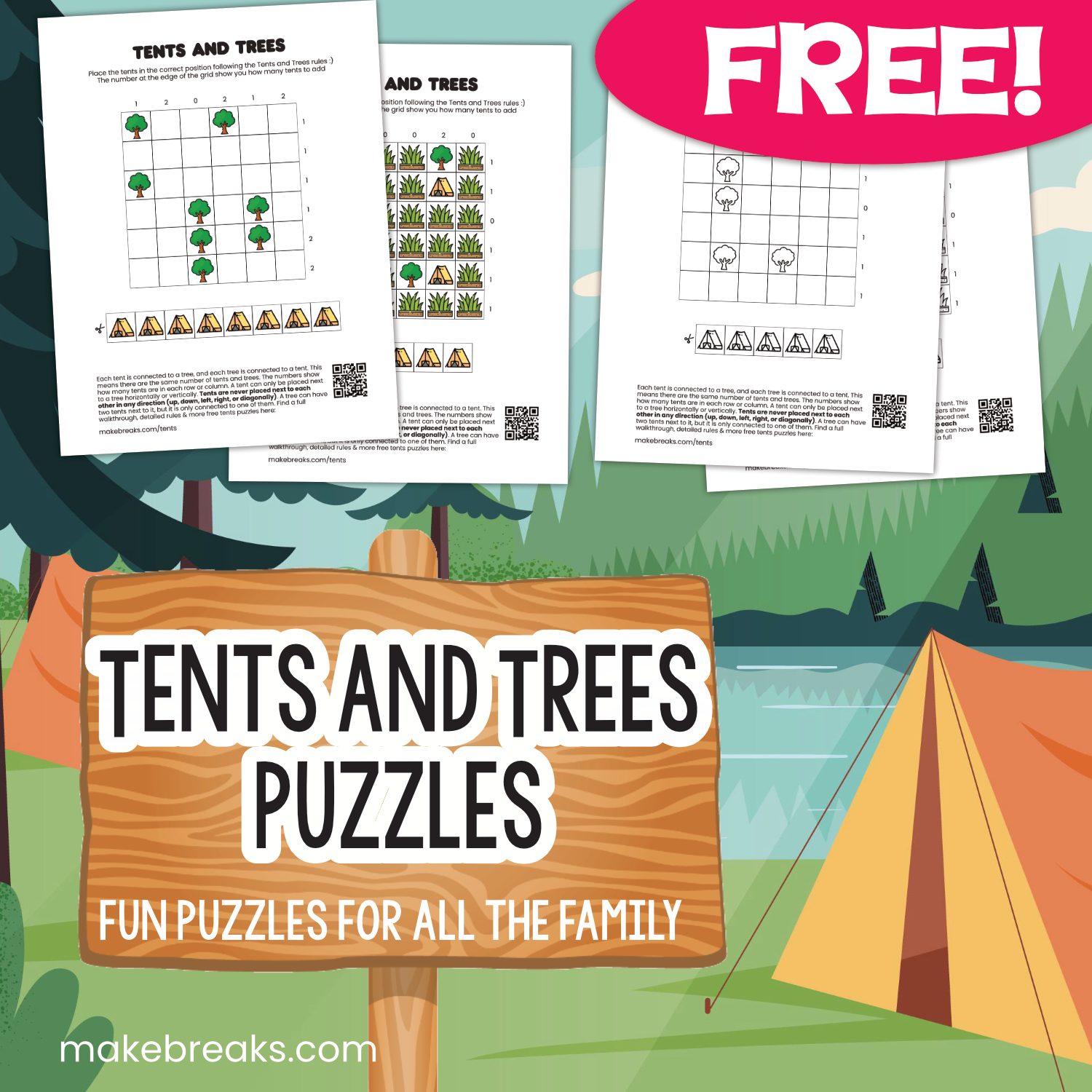 Free Tents and Trees Puzzles For Beginners Make Breaks
